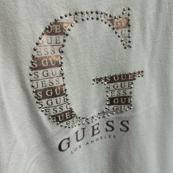 Guess White Tank with Subtle Rose Gold Logo XS - Picture 9 of 16